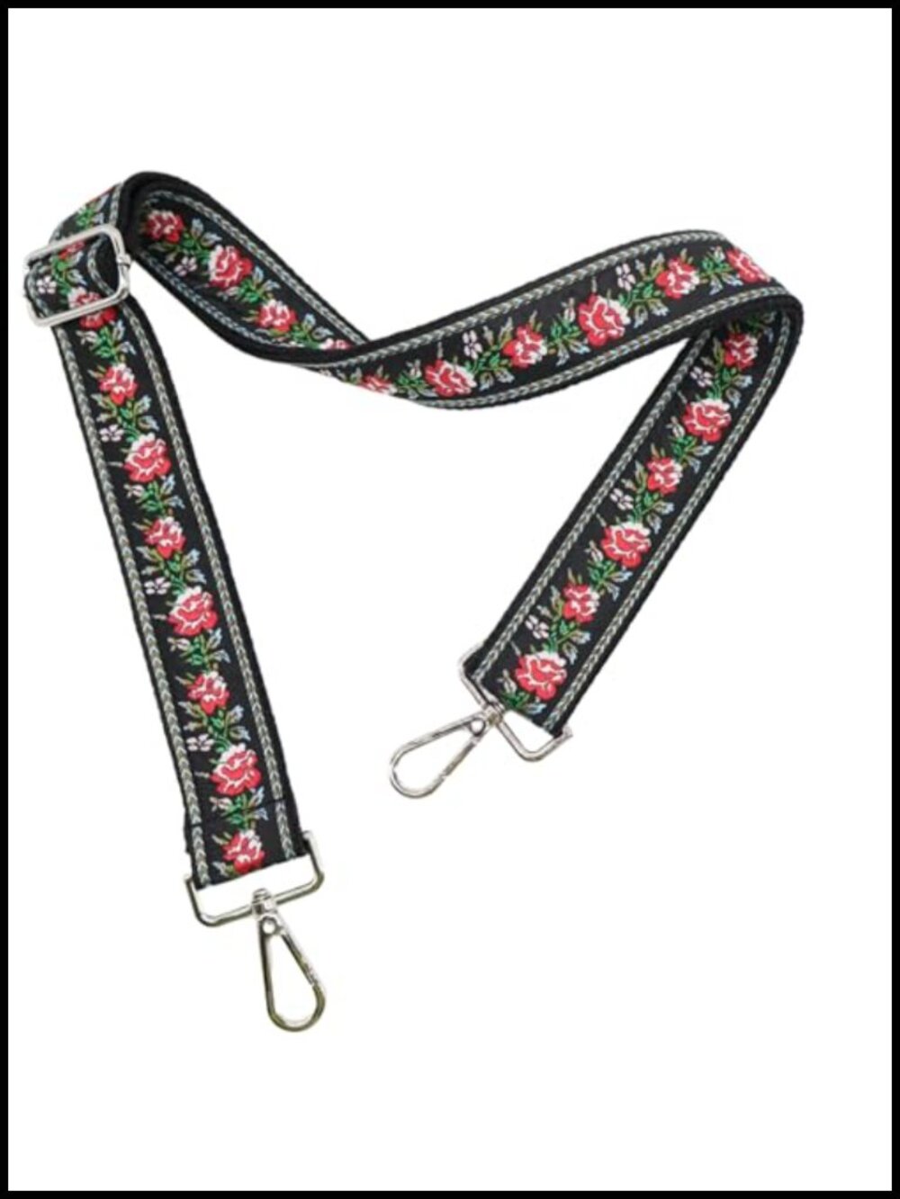 Crossbody Purse Strap Silver Hardware Adjustable Replacement 1.5" Wide Shoulder